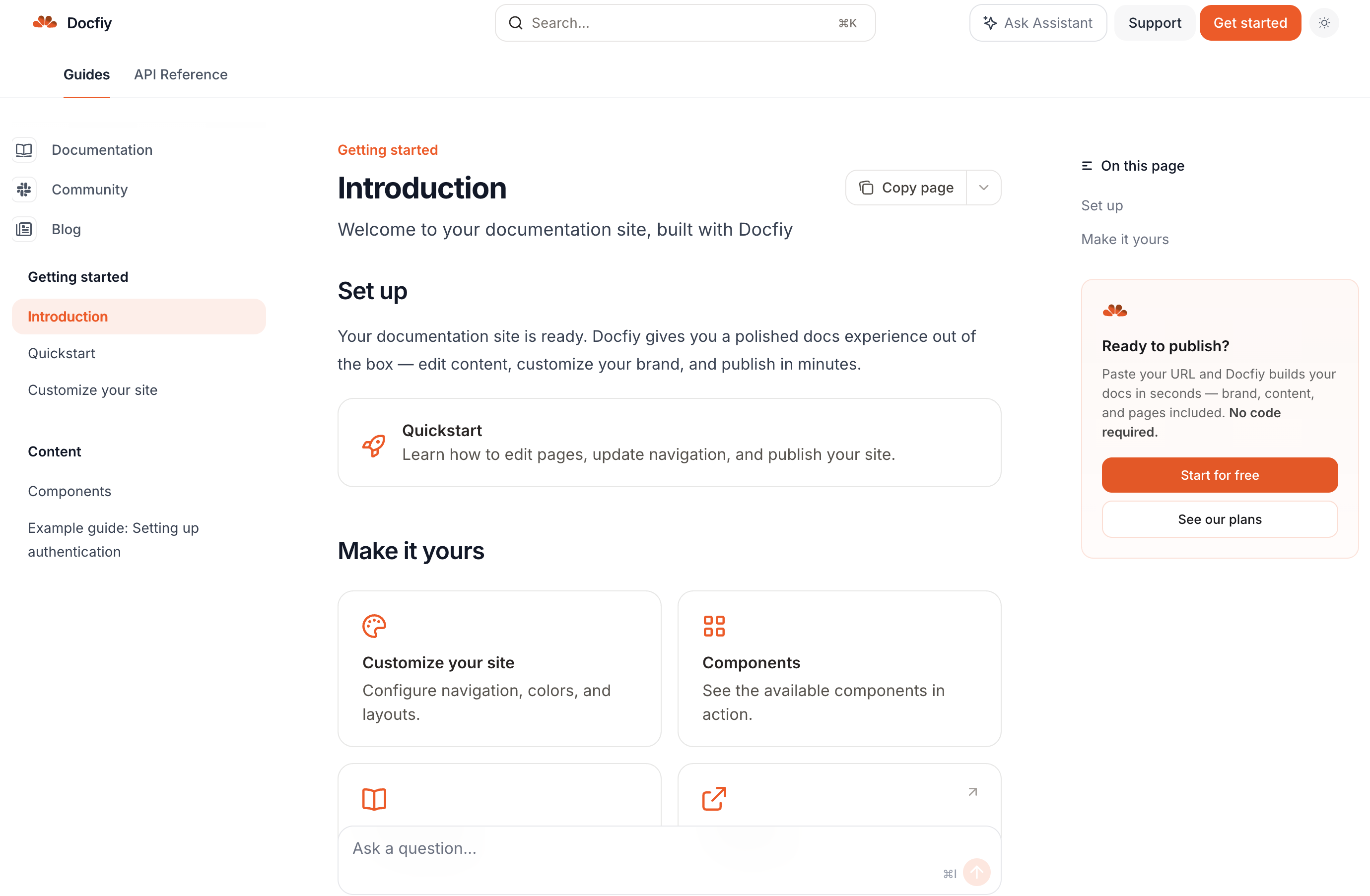 Publish with search & assistant